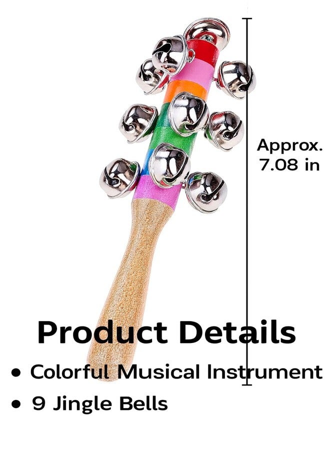 SMILE BABY Colorful Wooden Rainbow Baby Handle Jingle Bell Rattle Toys jhun jhuna (GOONGRA-2) - Image 3